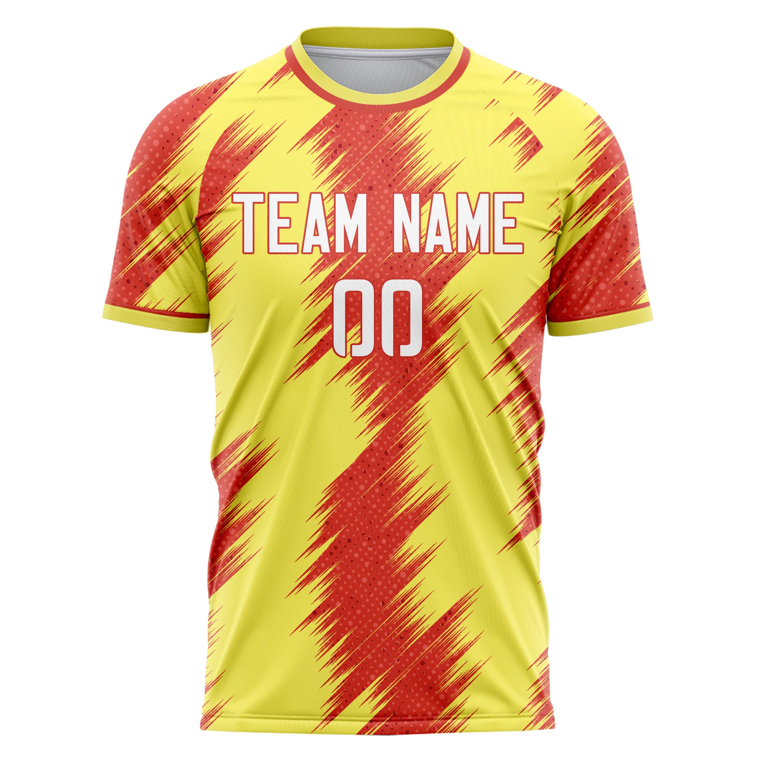 Personalized Yellow & Red Pattern Soccer Jersey