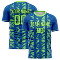 Personalized Royal & Neon Green Pattern Soccer Jersey