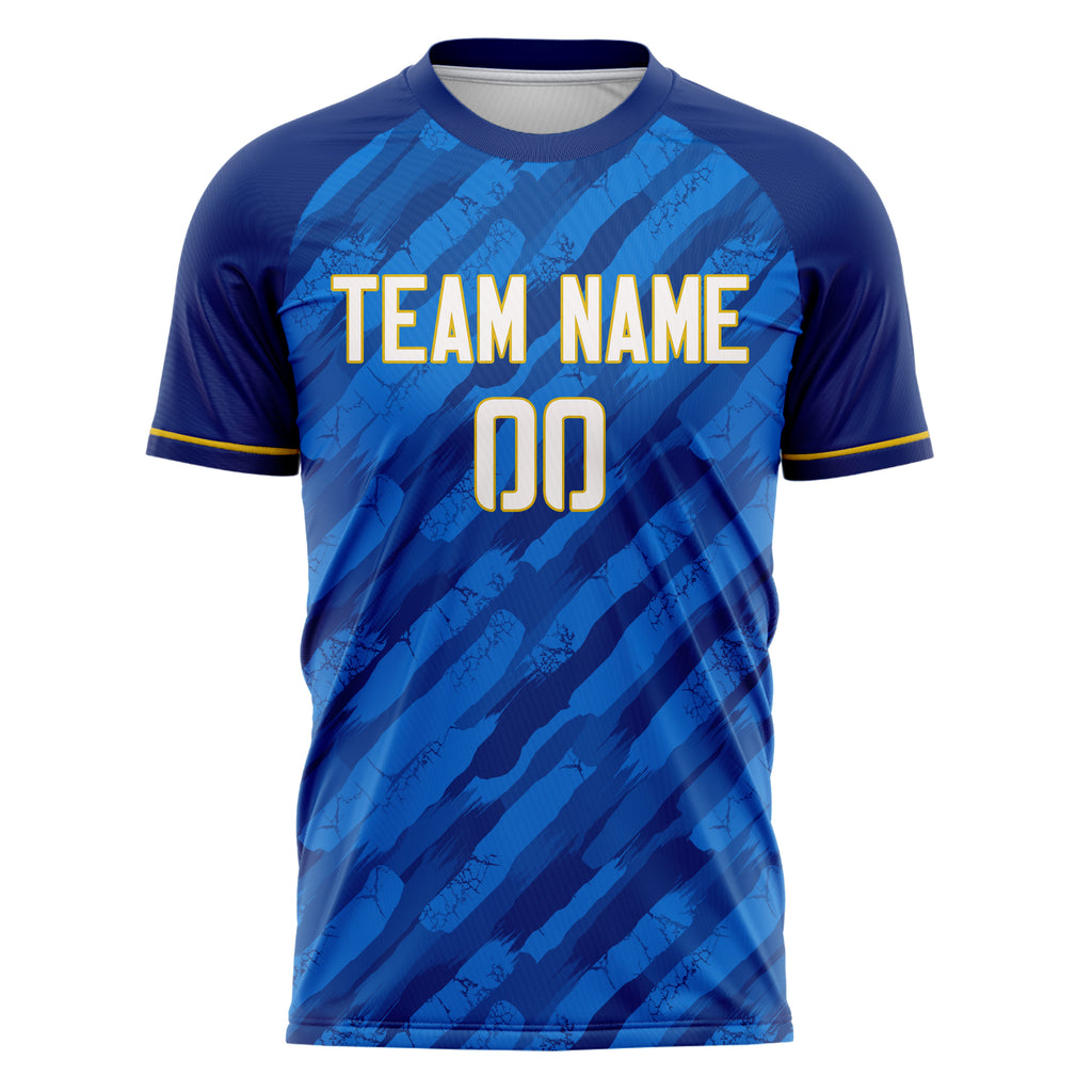 Personalized Royal & White Pattern Soccer Jersey