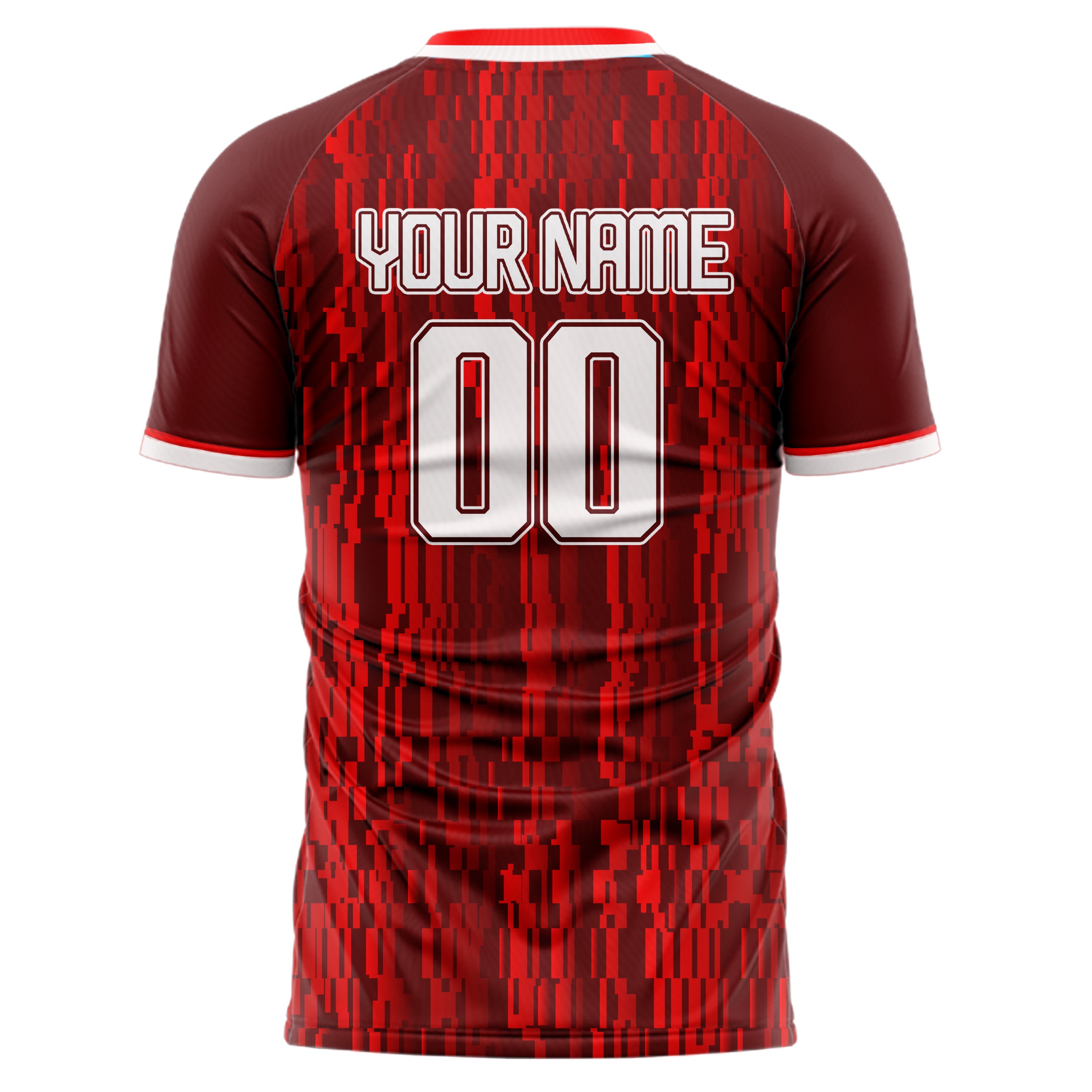 Personalized Red & White Pattern Soccer Jersey