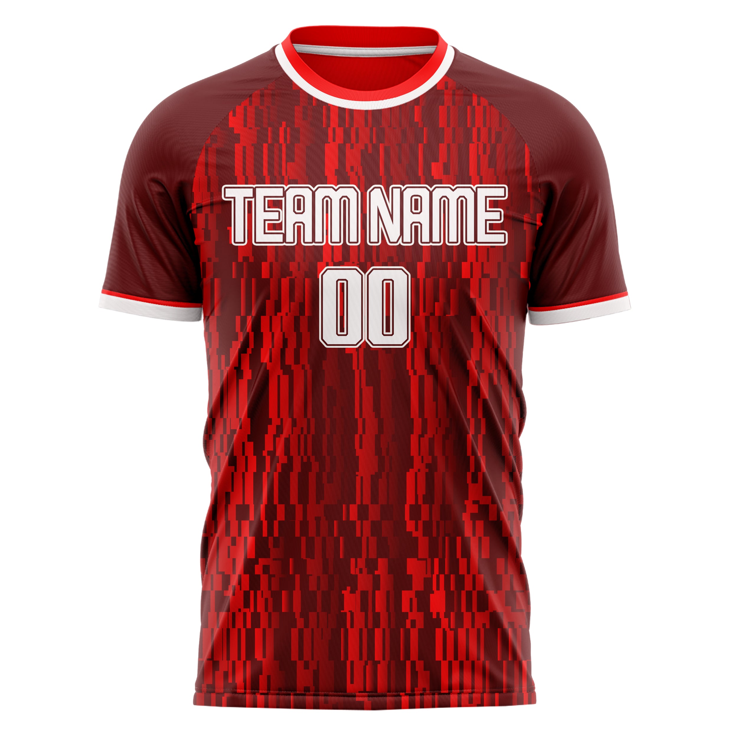 Personalized Red & White Pattern Soccer Jersey