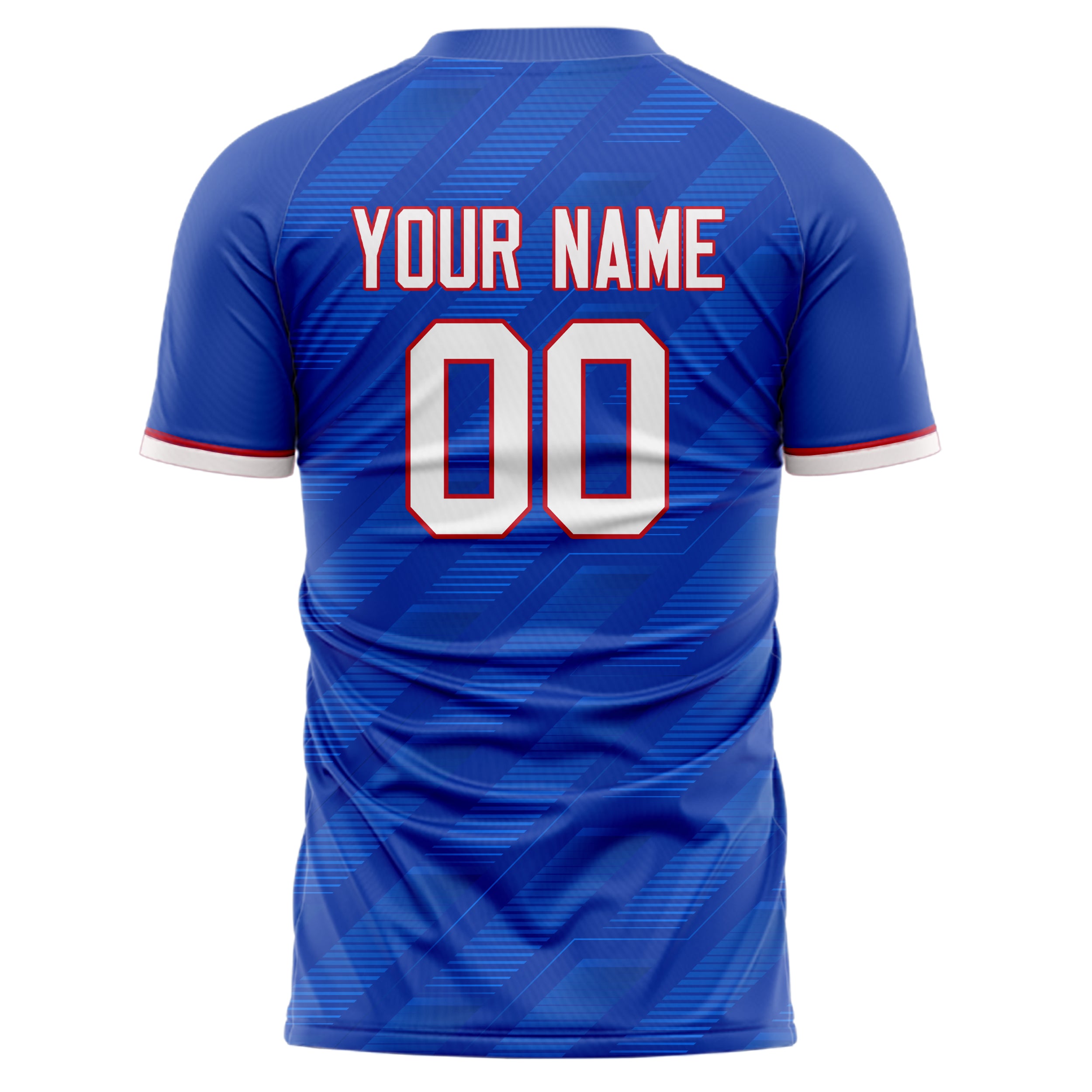 Personalized Royal & White Pattern Soccer Jersey