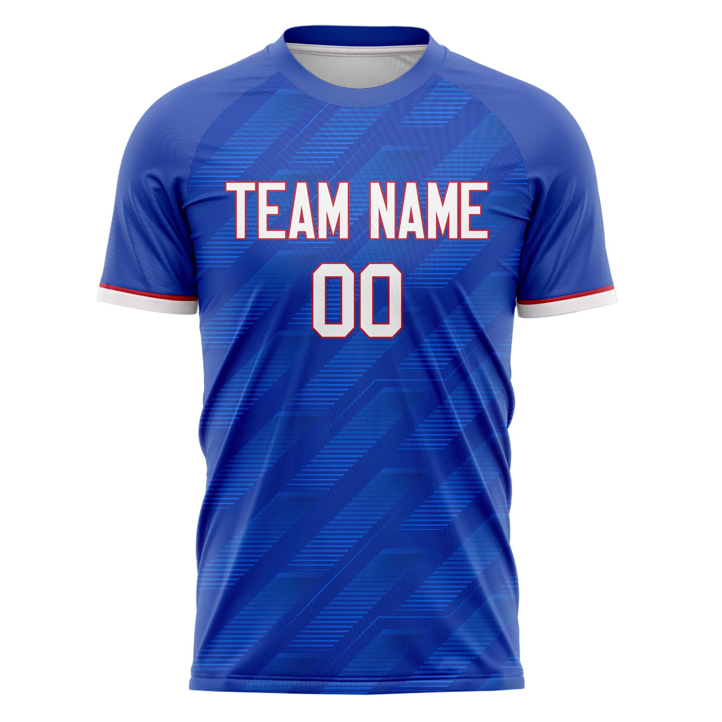 Personalized Royal & White Pattern Soccer Jersey