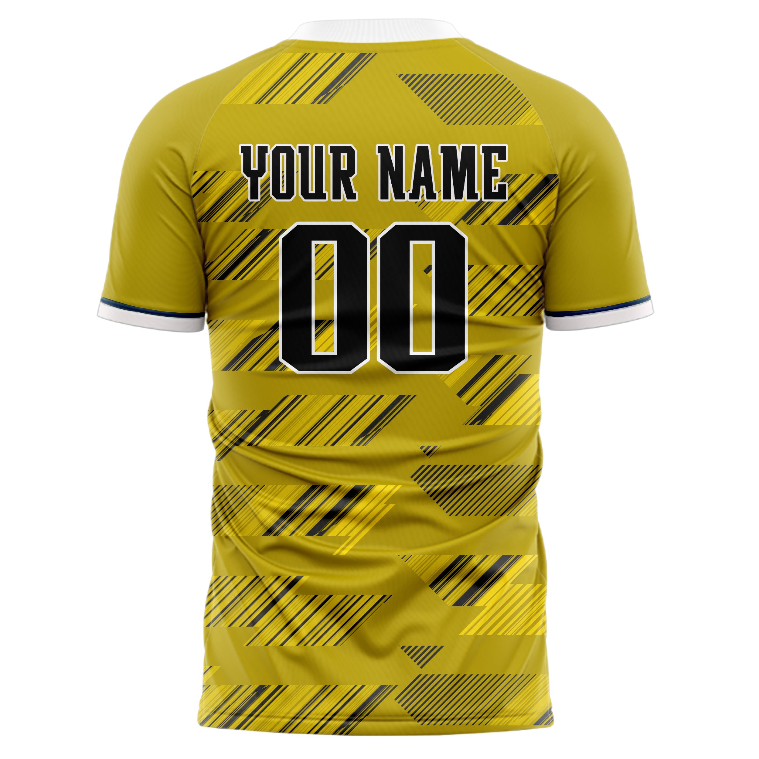 Personalized Old Gold & Black Pattern Soccer Jersey