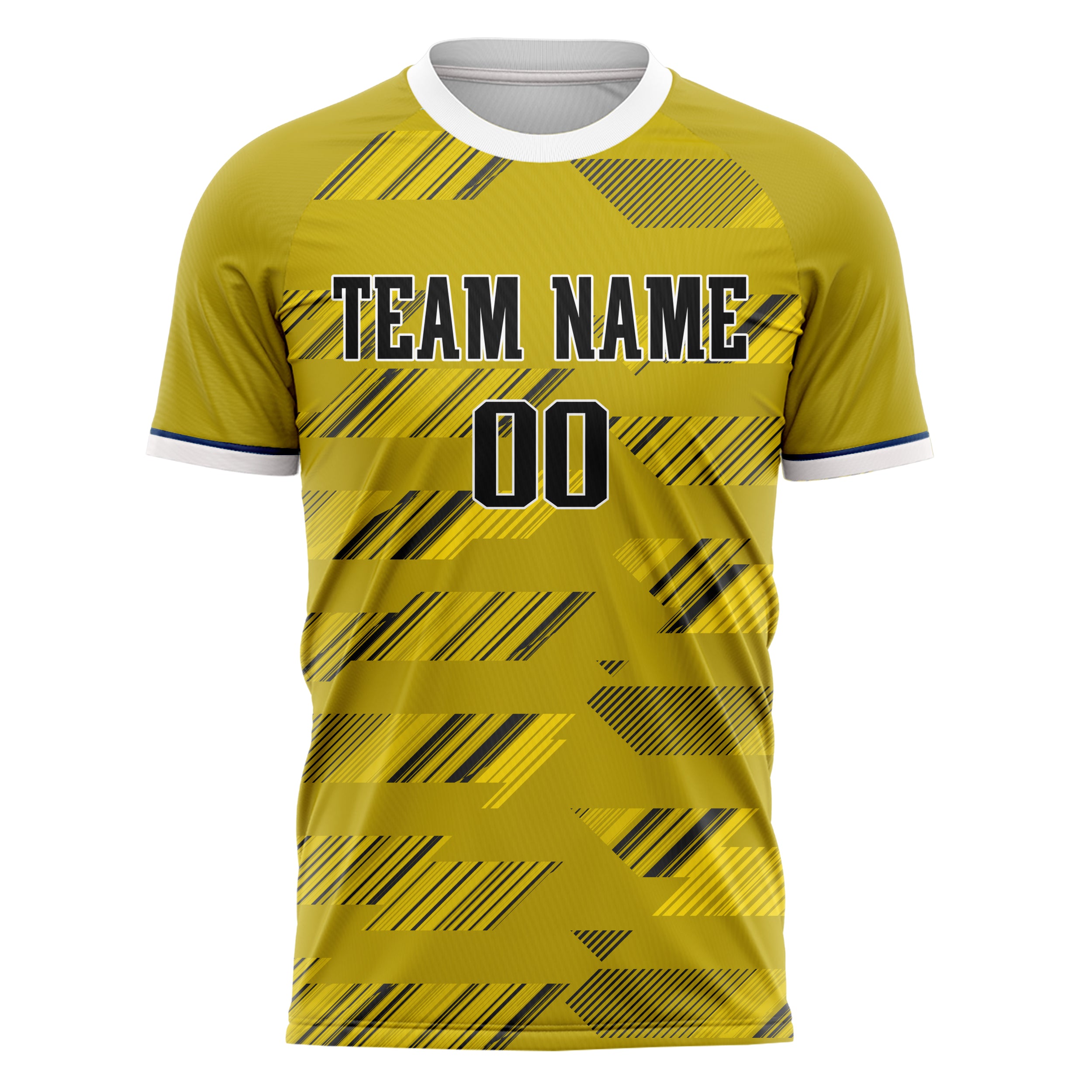 Personalized Old Gold & Black Pattern Soccer Jersey