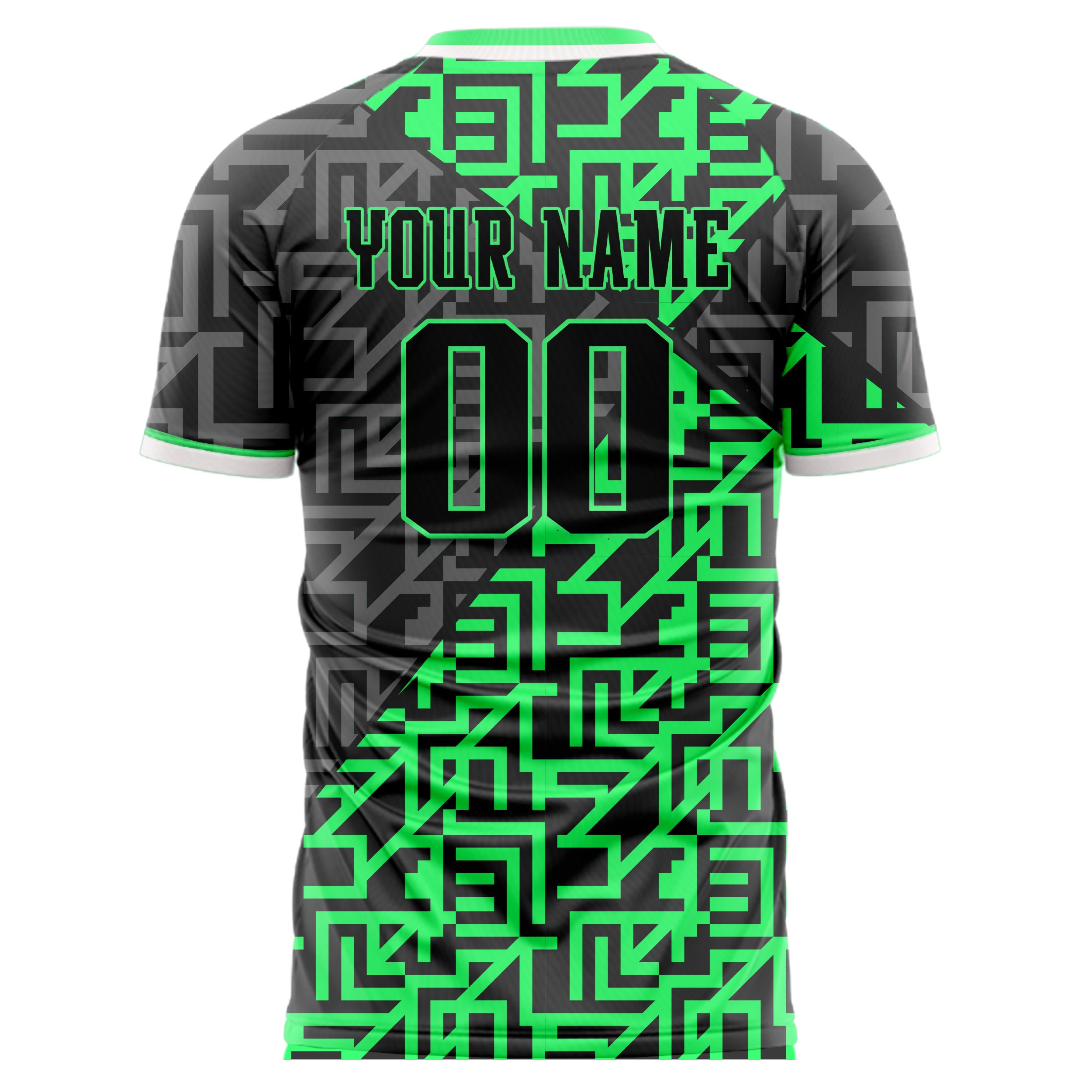 Personalized Neon Green & Gray Pattern Soccer Jersey