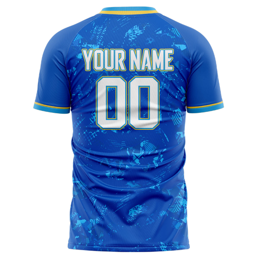 Personalized Royal & Gold Pattern Soccer Jersey