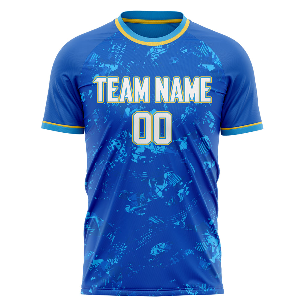 Personalized Royal & Gold Pattern Soccer Jersey