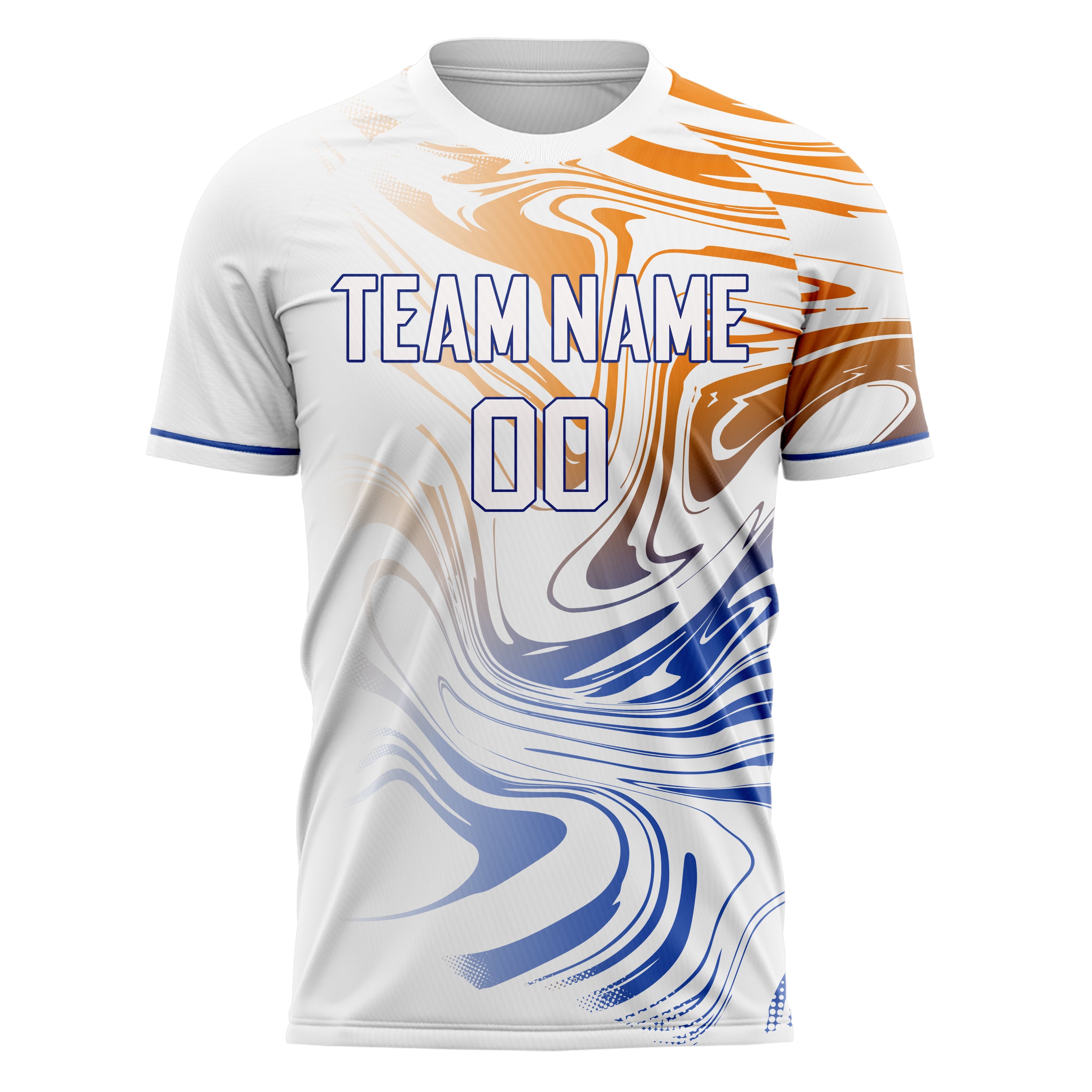 Personalized White & Blue Pattern Soccer Jersey