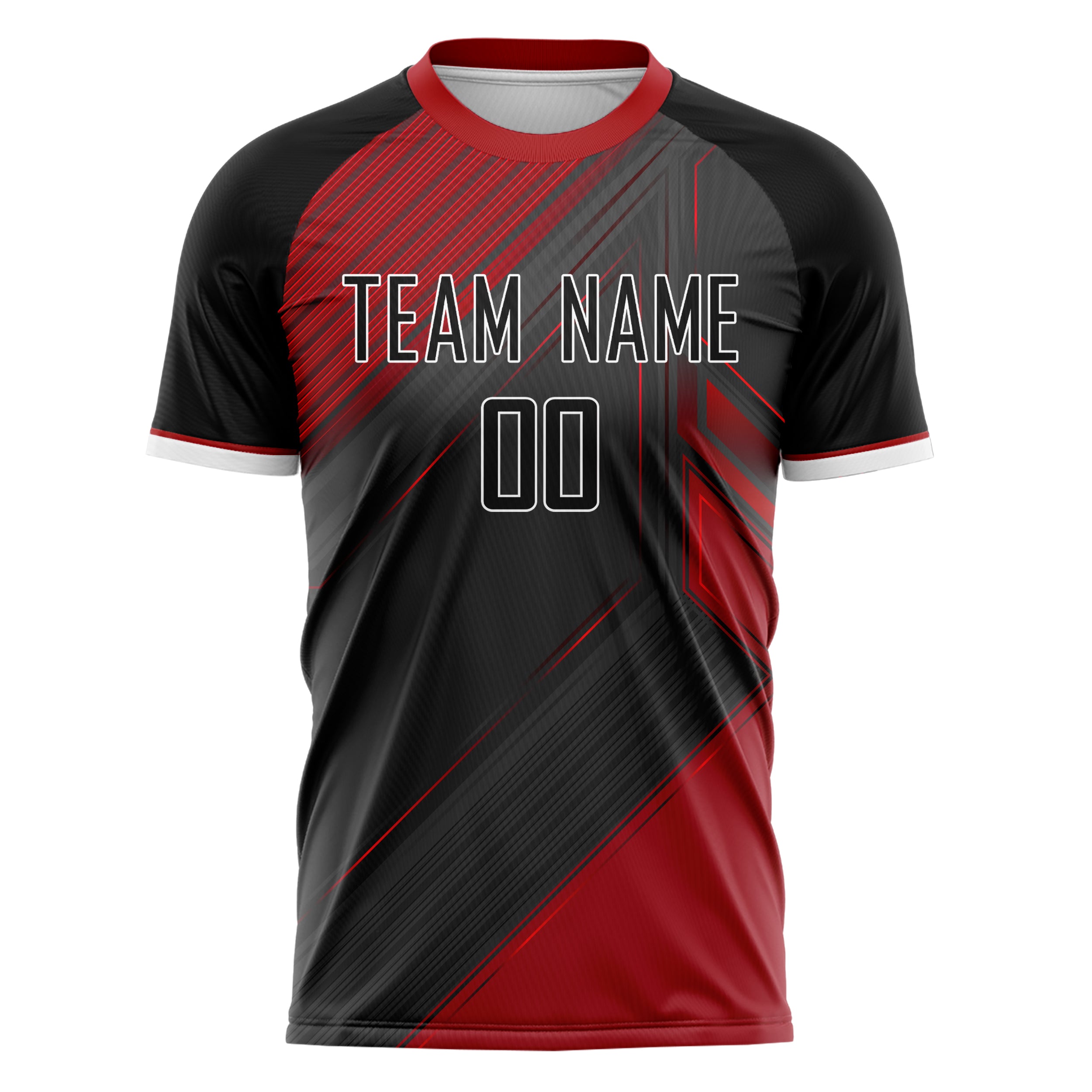 Personalized Gray & Red Pattern Soccer Jersey