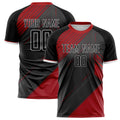 Personalized Gray & Red Pattern Soccer Jersey