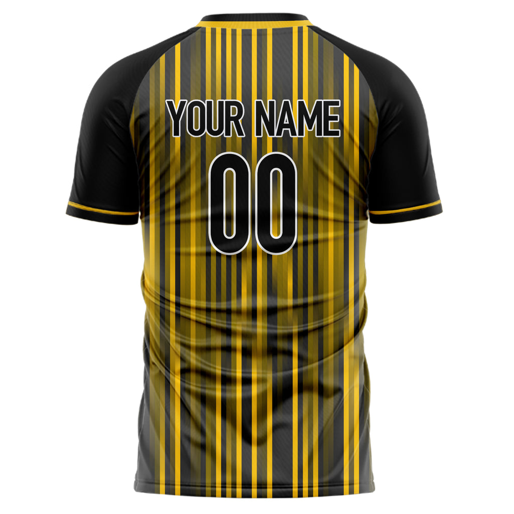 Personalized Gold & Black Pattern Soccer Jersey