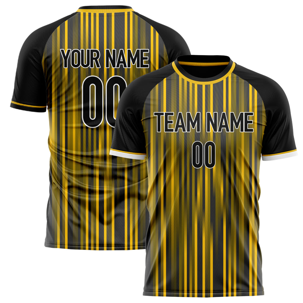 Personalized Gold & Black Pattern Soccer Jersey