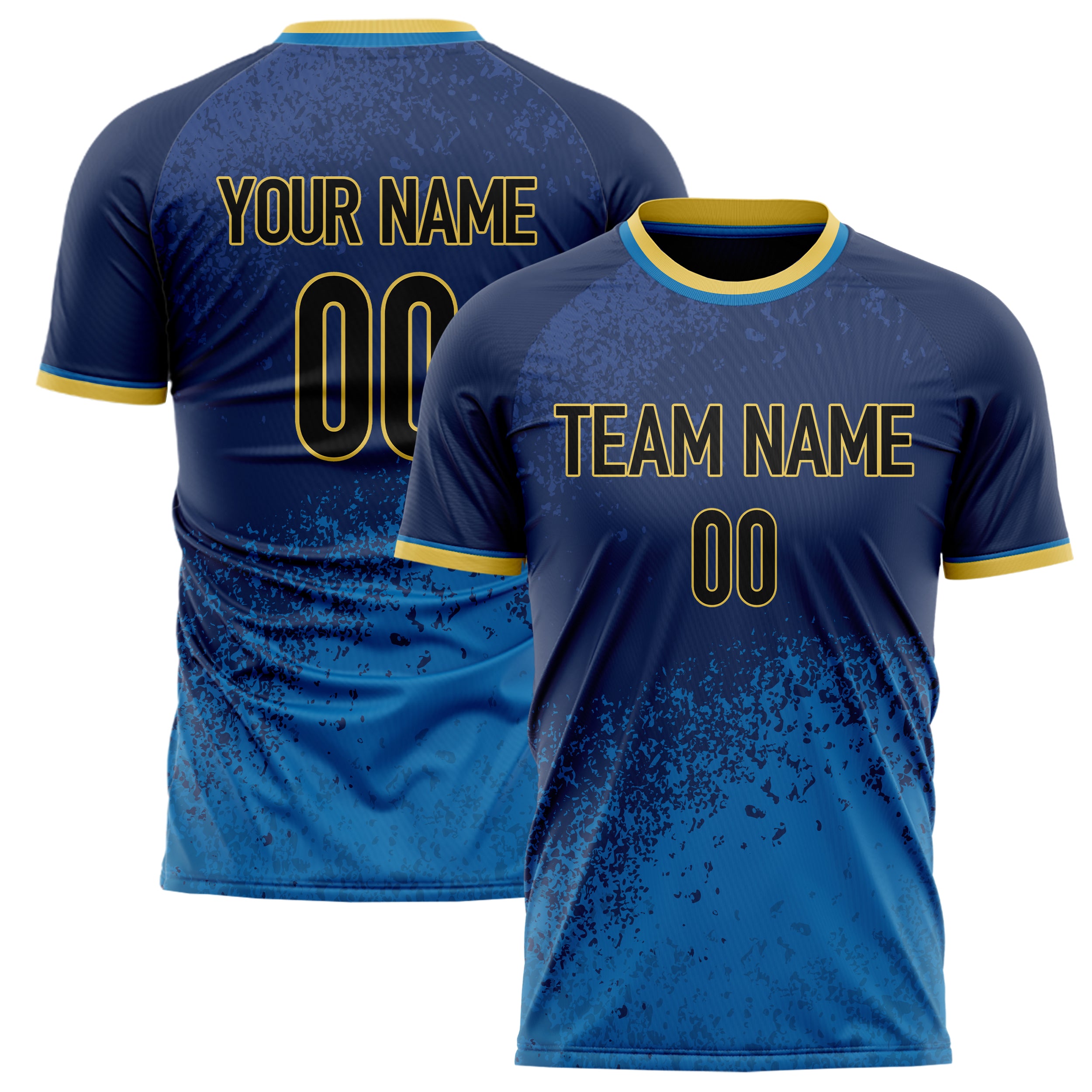 Personalized Navy & Black Pattern Soccer Jersey