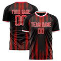 Personalized Black & Red Pattern Soccer Jersey