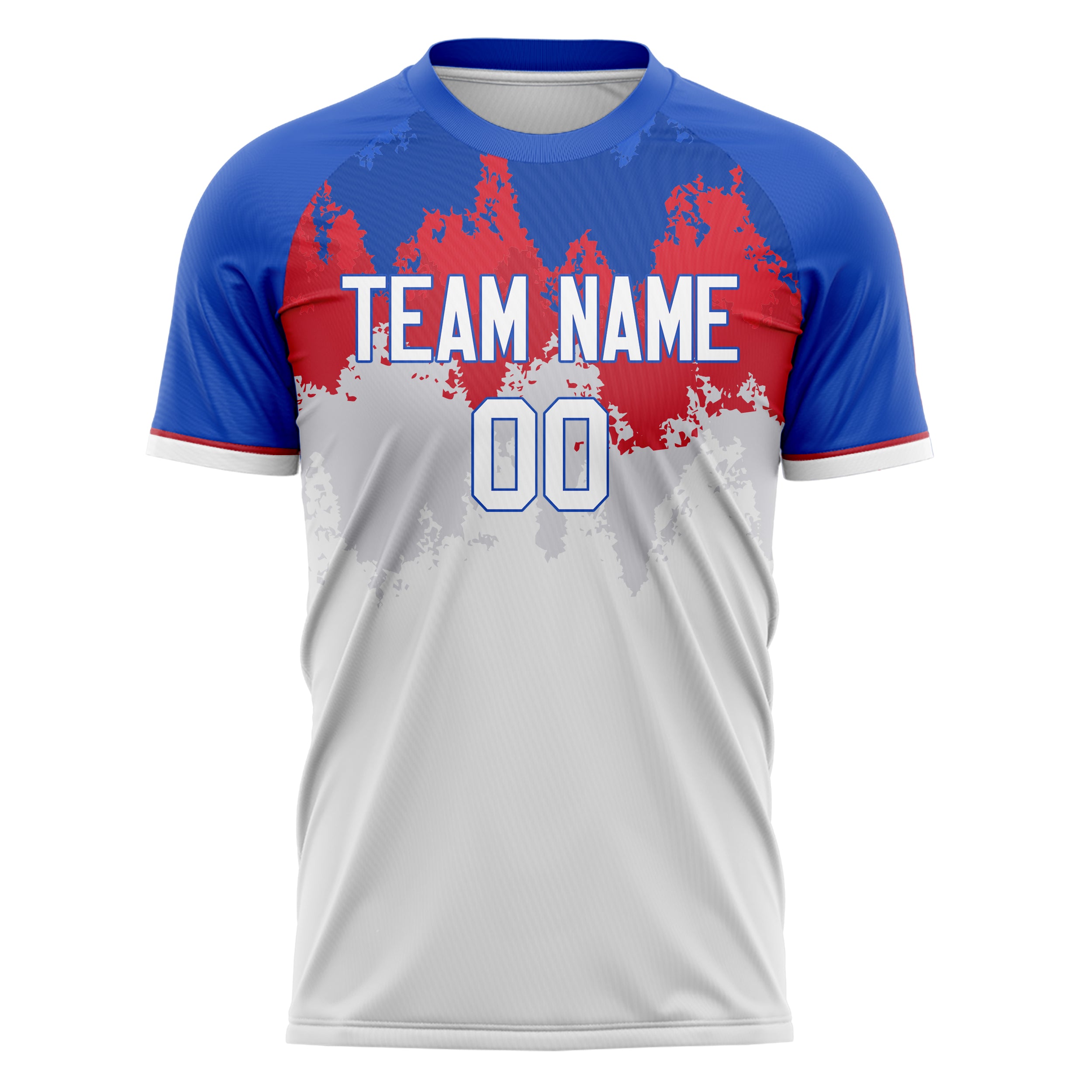Personalized White & Blue Pattern Soccer Jersey
