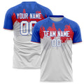 Personalized White & Blue Pattern Soccer Jersey