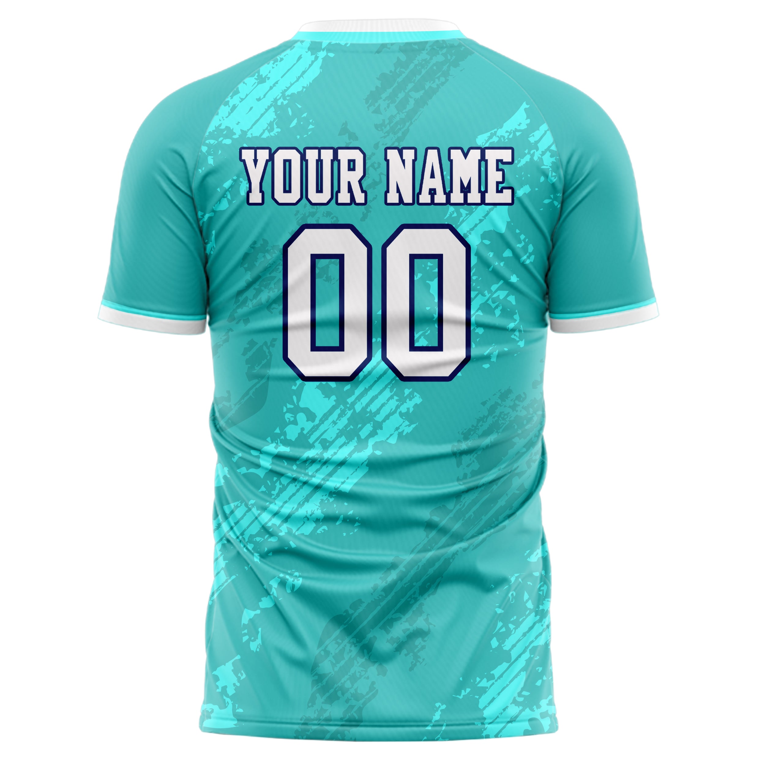 Personalized Teal & White Pattern Soccer Jersey