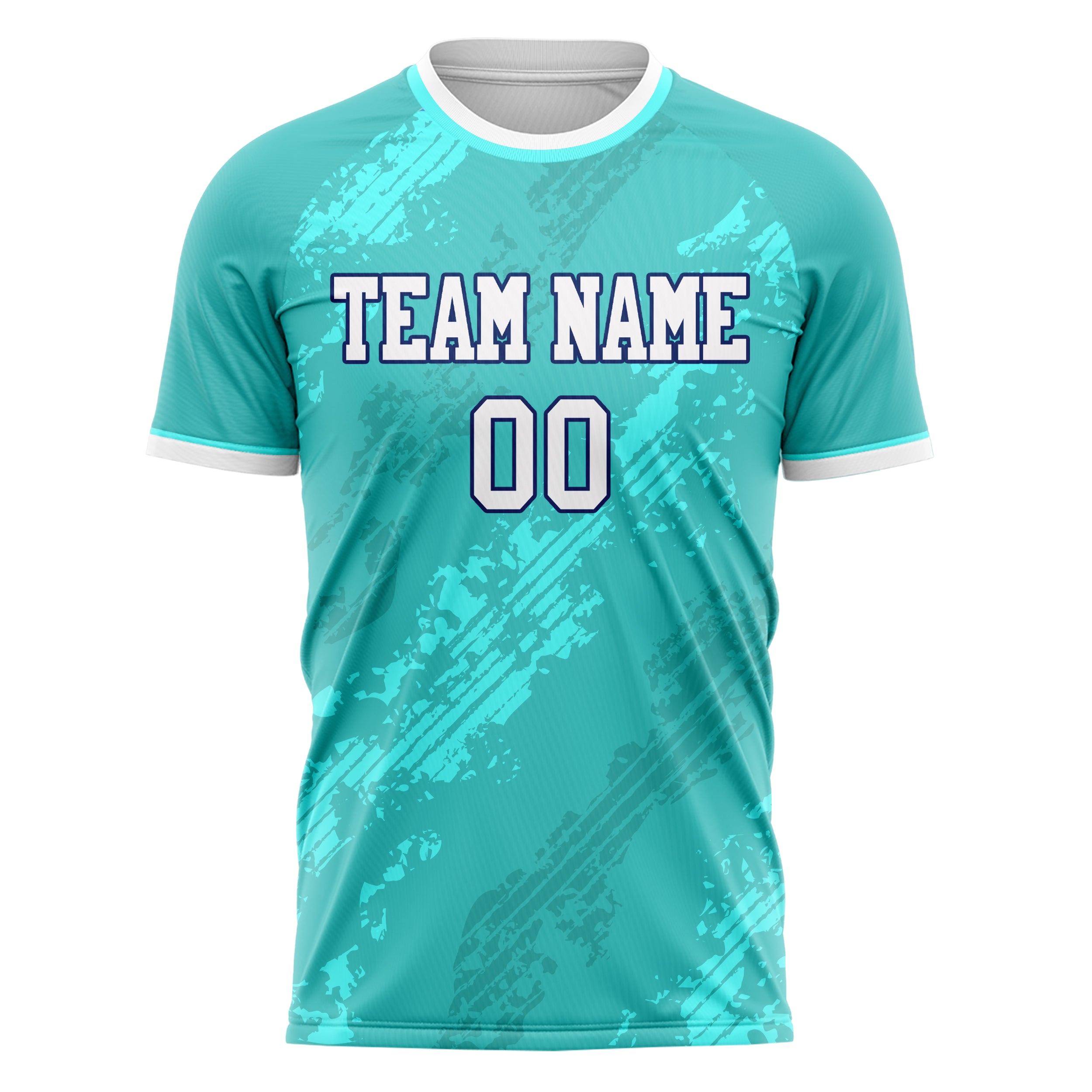 Personalized Teal & White Pattern Soccer Jersey