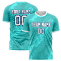 Personalized Teal & White Pattern Soccer Jersey