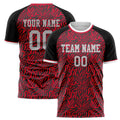 Personalized Red & Black Pattern Soccer Jersey