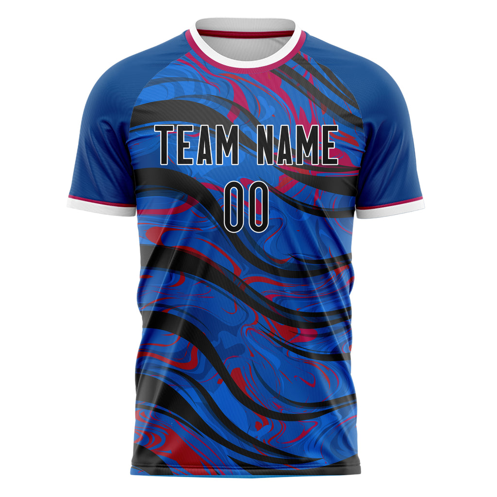 Personalized Navy & Black Pattern Soccer Jersey