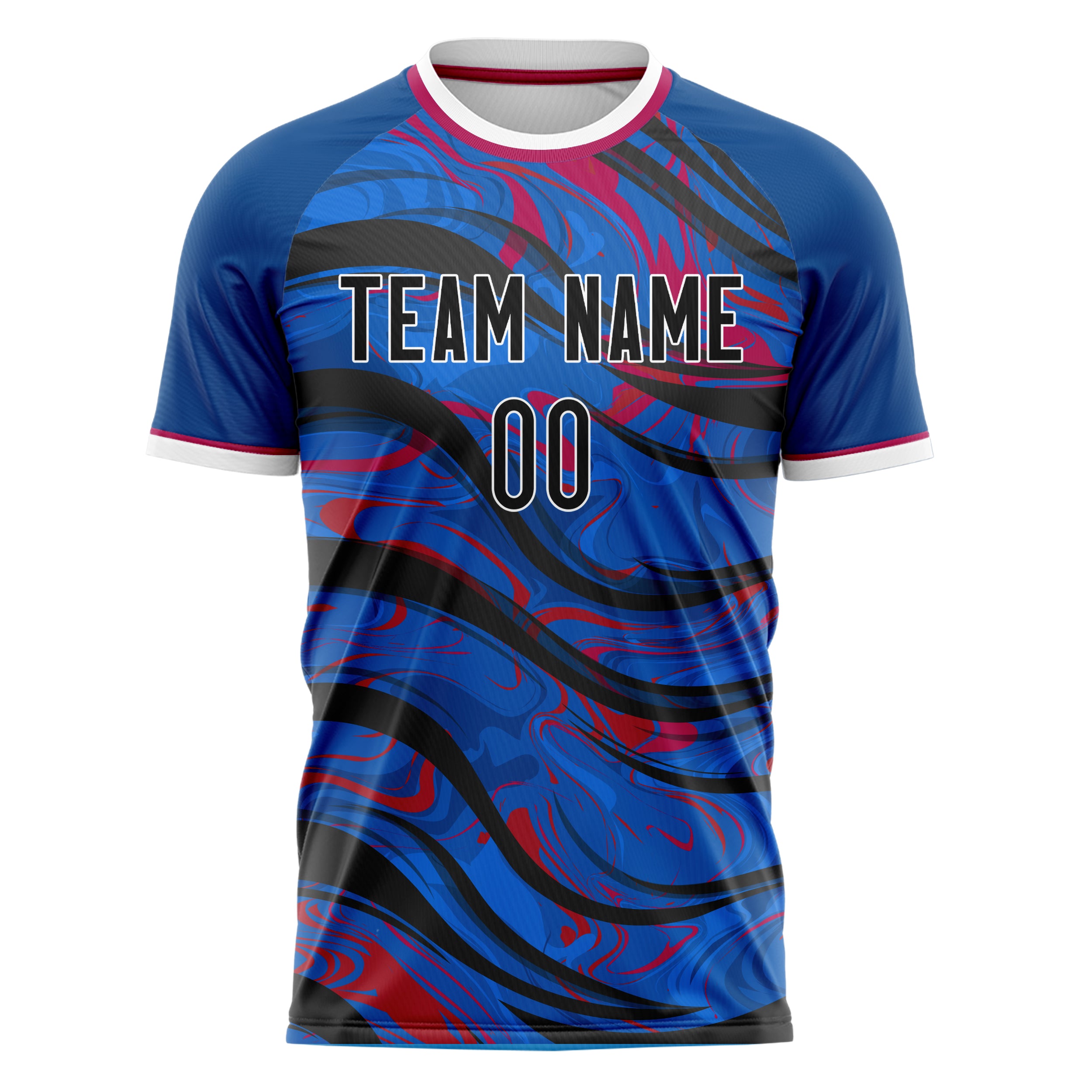Personalized Navy & Black Pattern Soccer Jersey