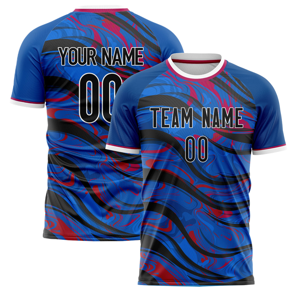 Personalized Navy & Black Pattern Soccer Jersey