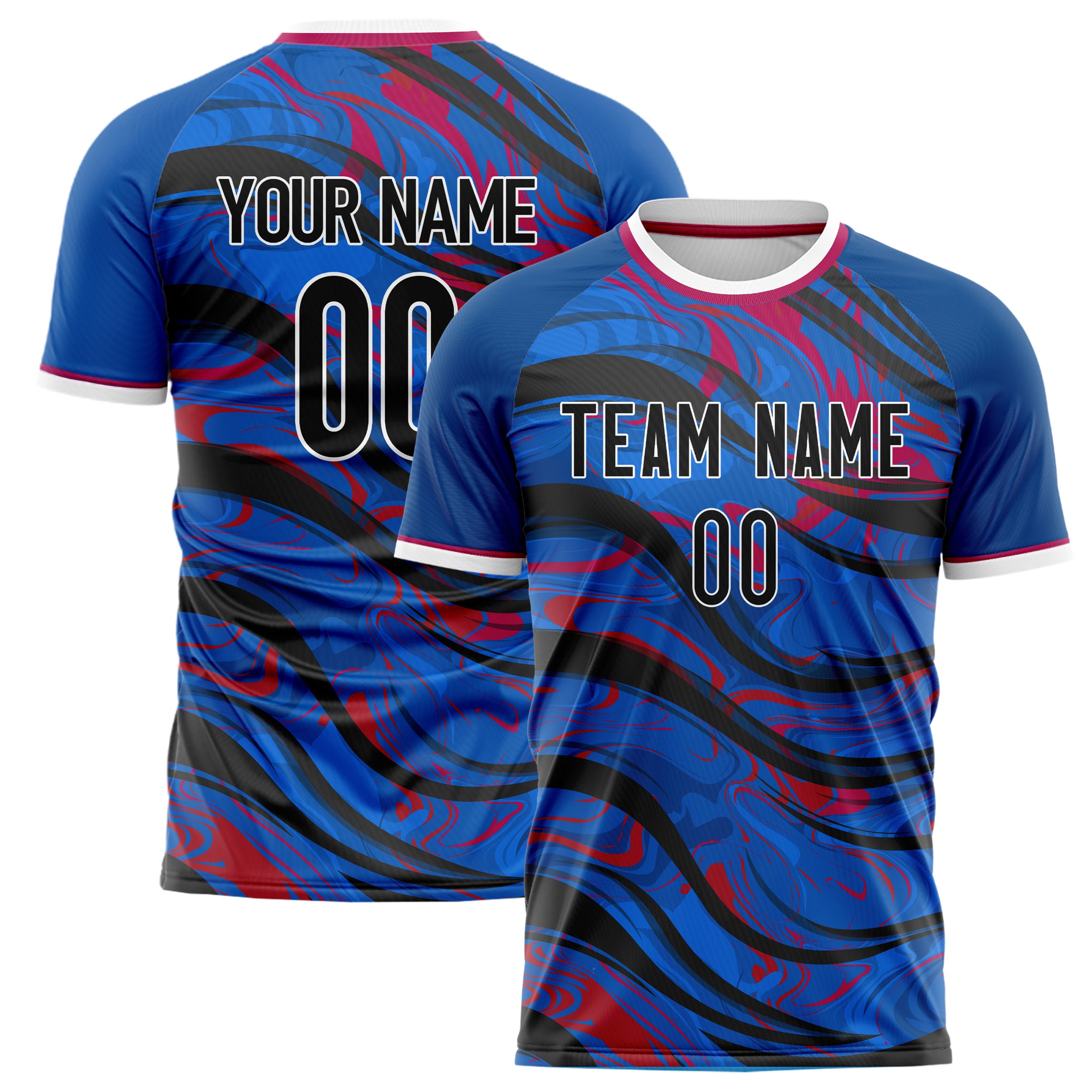 Personalized Navy & Black Pattern Soccer Jersey