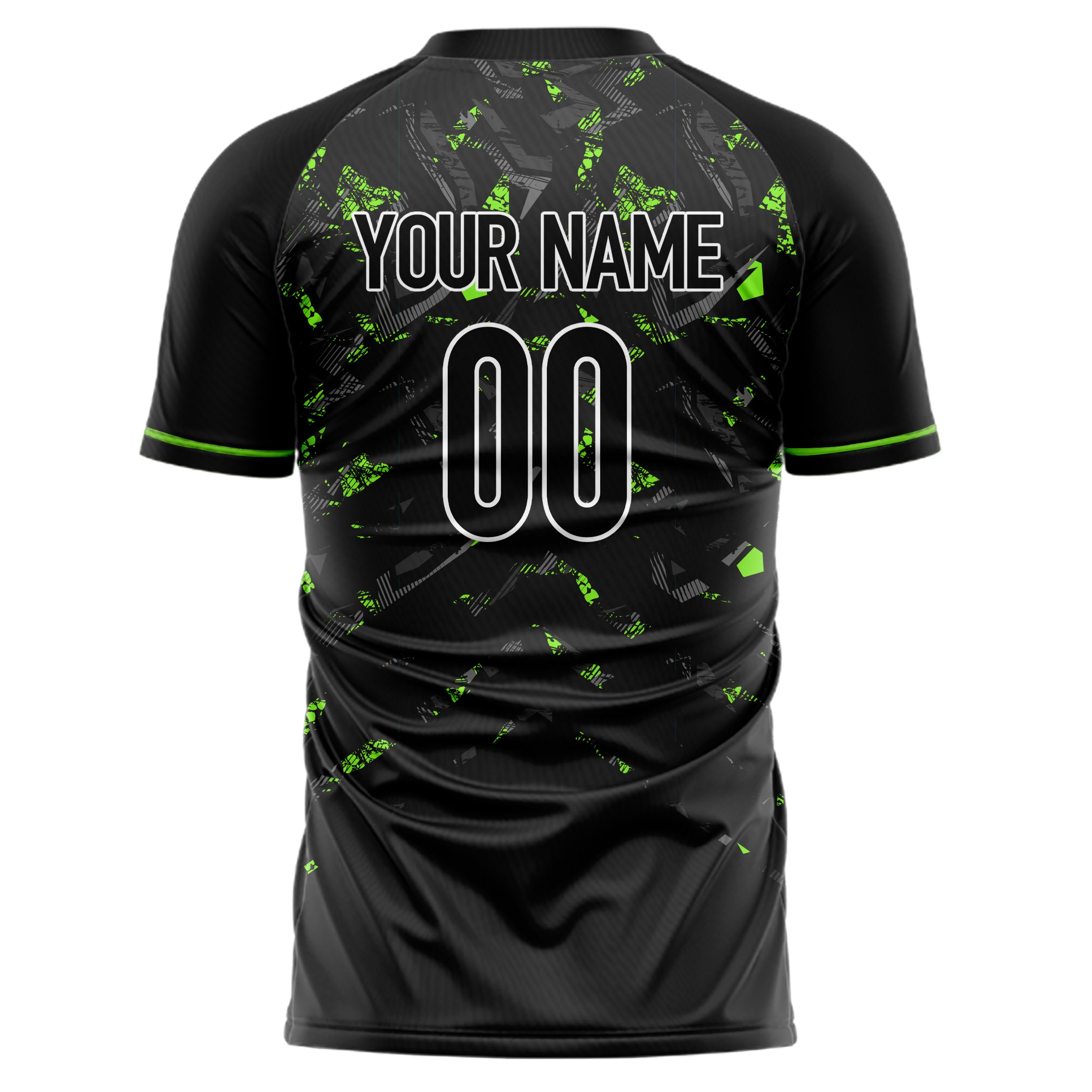 Personalized Black & Teal Pattern Soccer Jersey