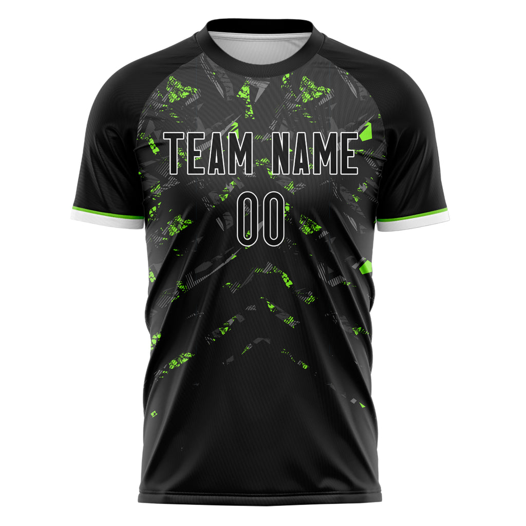 Personalized Black & Teal Pattern Soccer Jersey