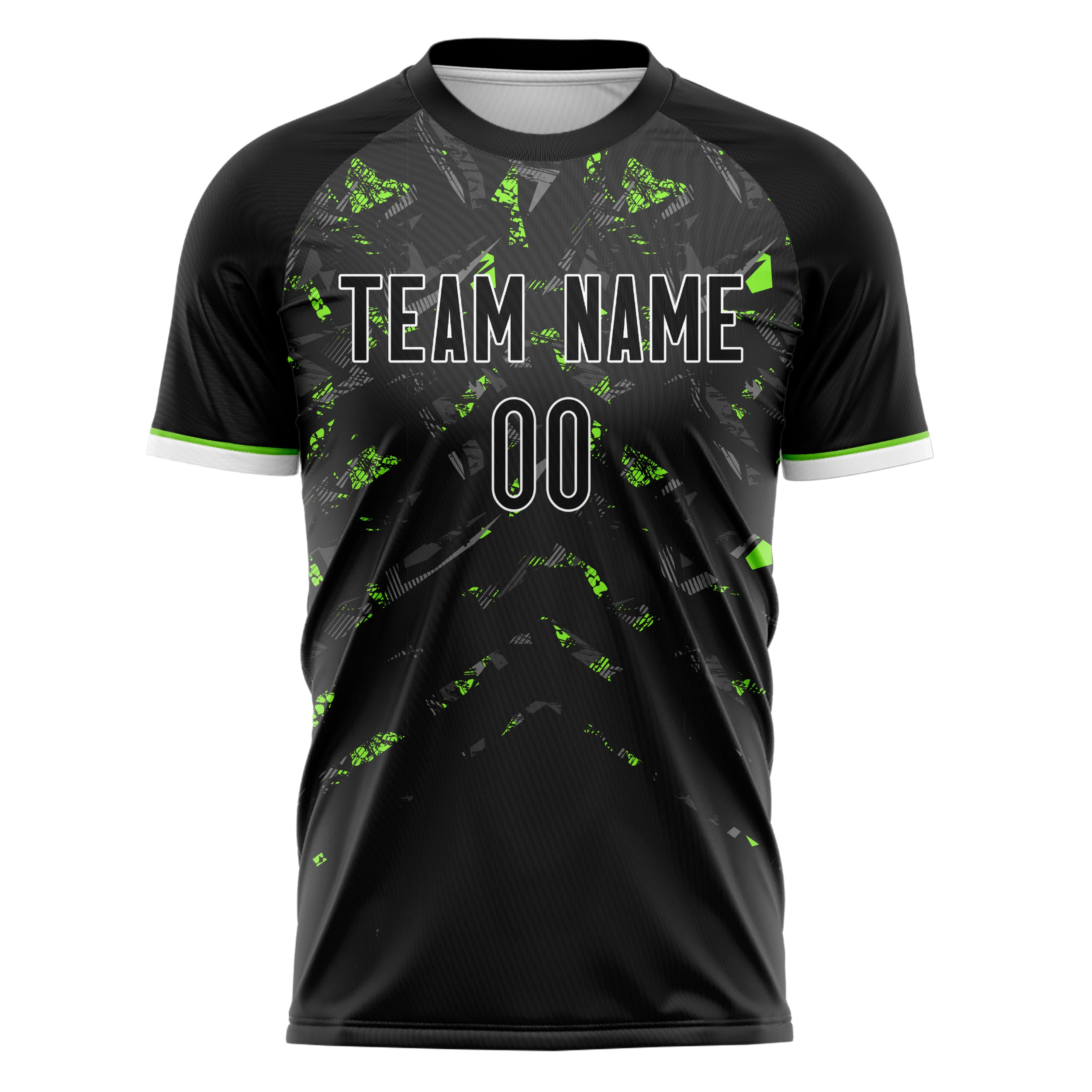 Personalized Black & Teal Pattern Soccer Jersey
