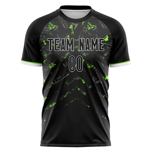 Personalized Black & Teal Pattern Soccer Jersey