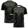 Personalized Black & Teal Pattern Soccer Jersey