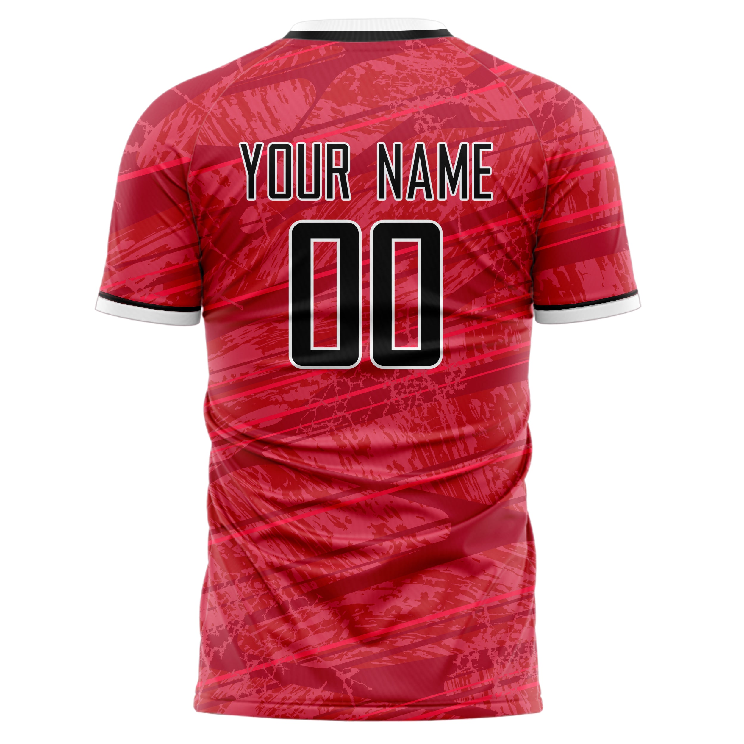 Personalized Red & Black Pattern Soccer Jersey