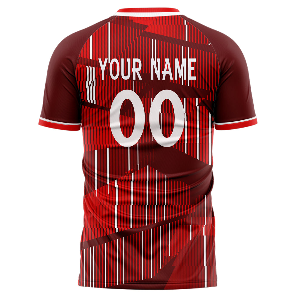 Personalized Red & White Pattern Soccer Jersey