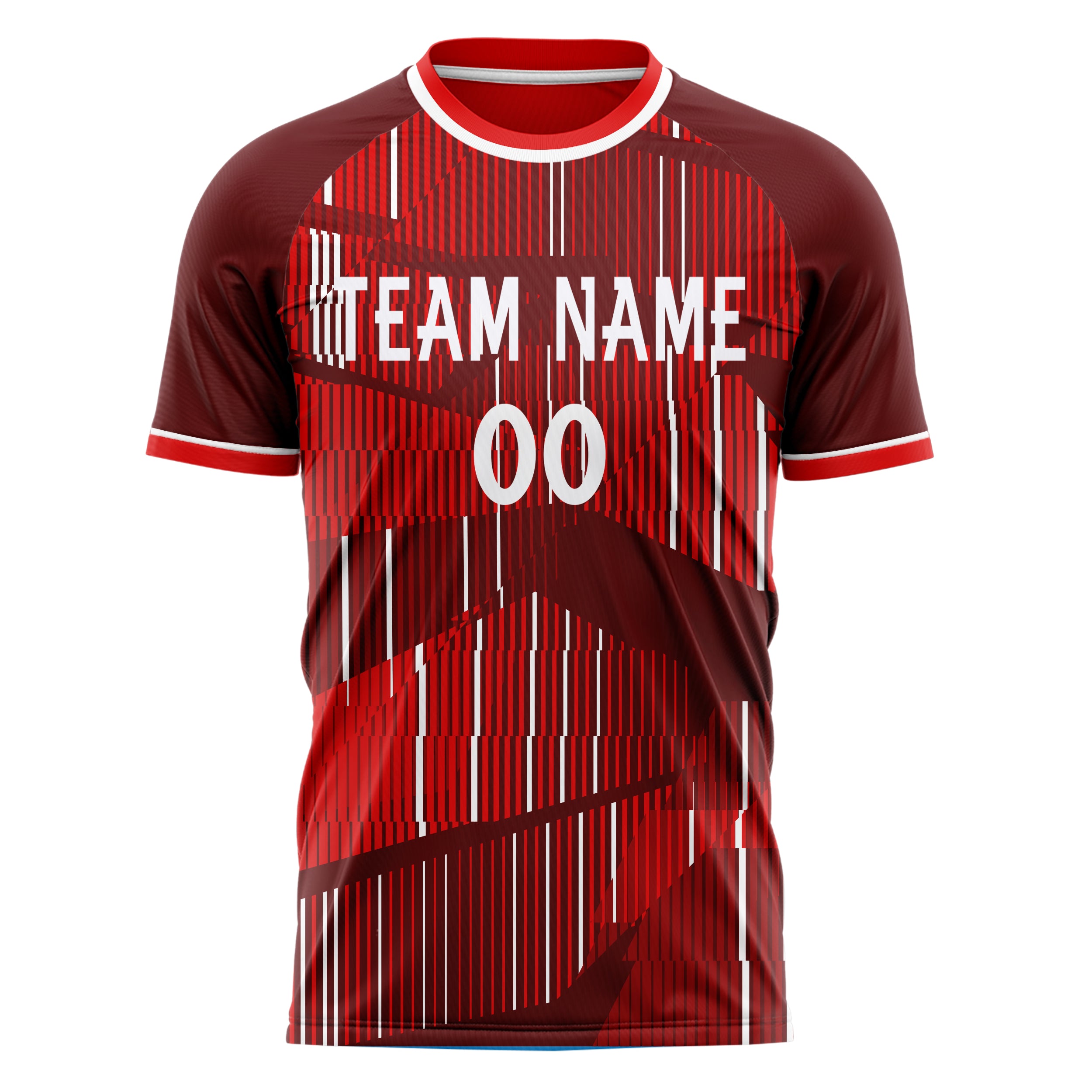 Personalized Red & White Pattern Soccer Jersey