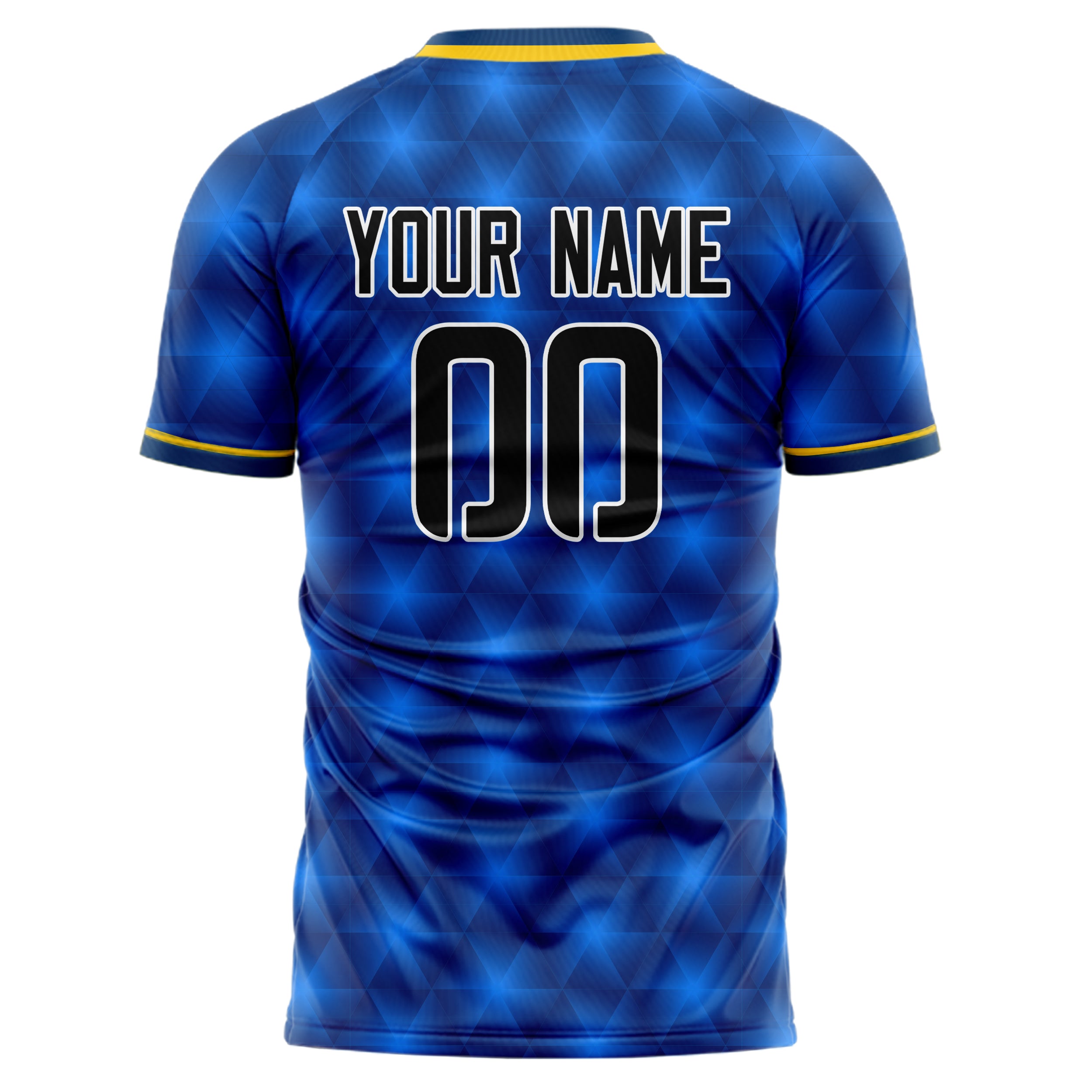 Personalized Royal & Gold Pattern Soccer Jersey