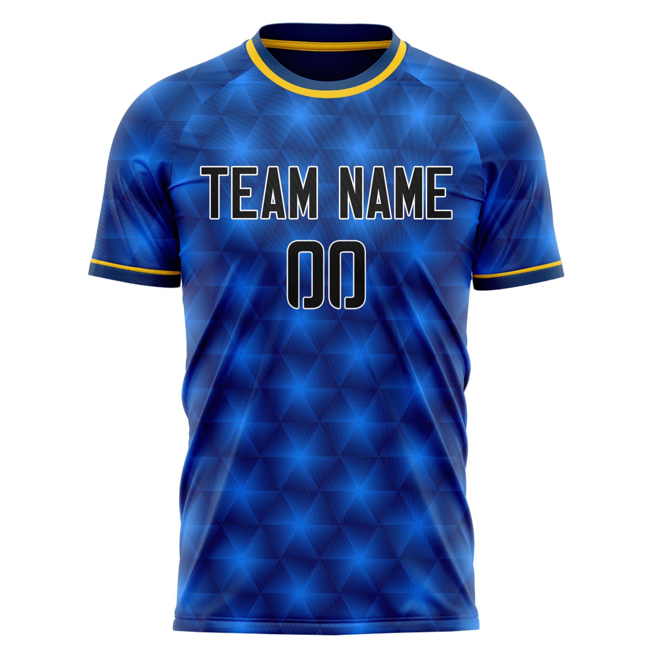 Personalized Royal & Gold Pattern Soccer Jersey