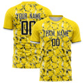 Personalized Yellow & Black Pattern Soccer Jersey