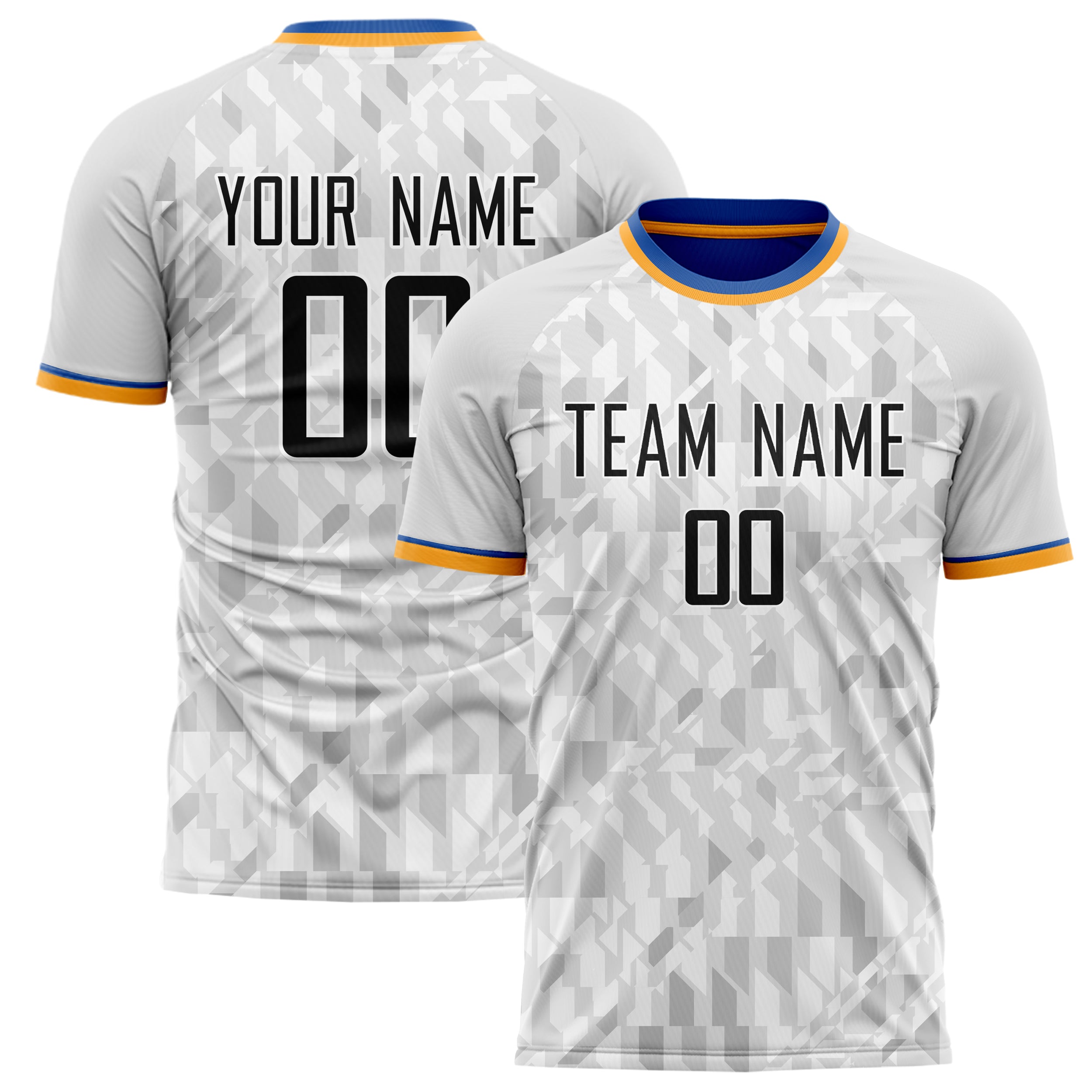Personalized Gray & Black Pattern Soccer Jersey