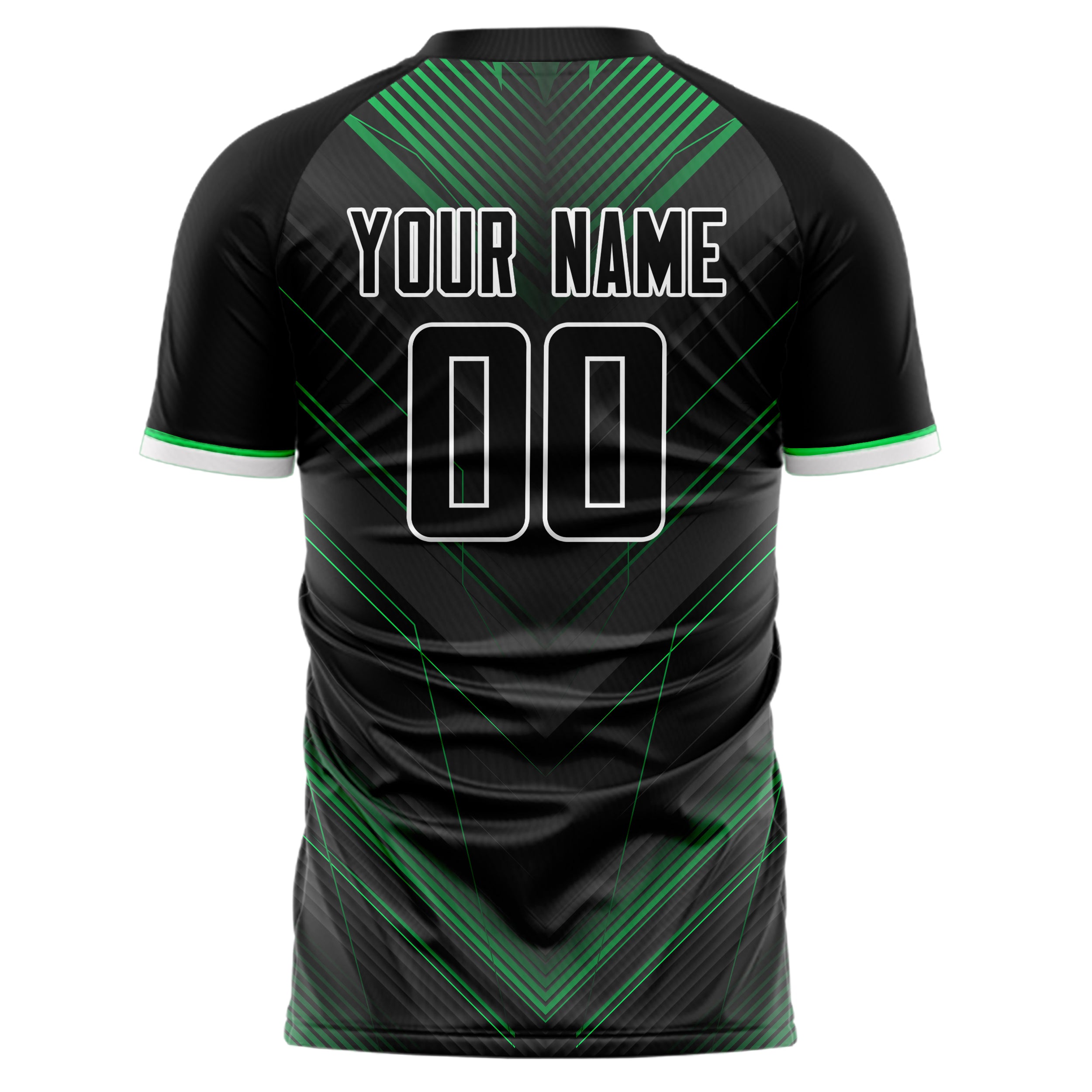 Personalized Black & Green Pattern Soccer Jersey