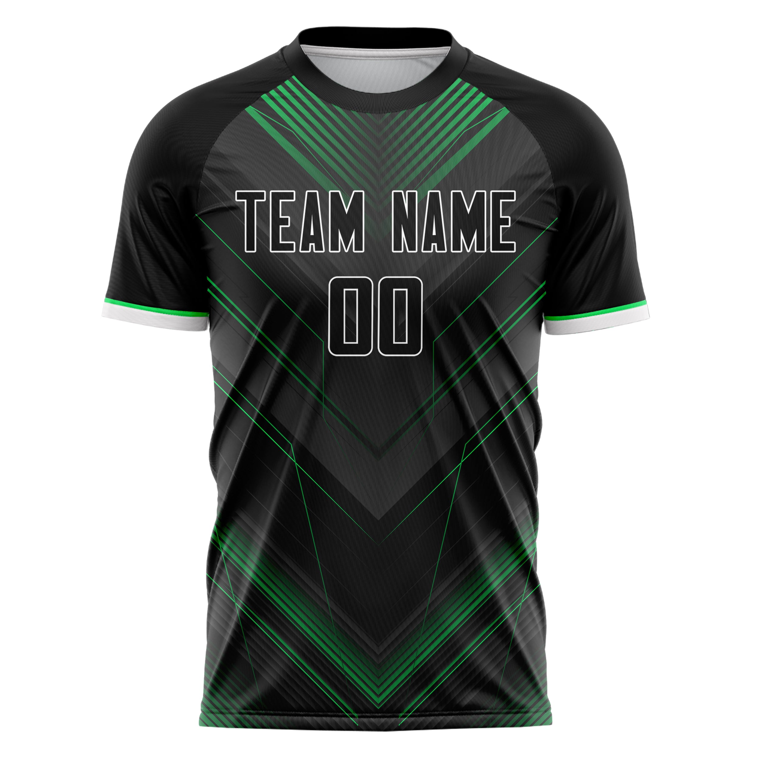 Personalized Black & Green Pattern Soccer Jersey