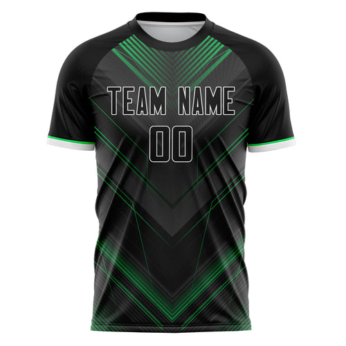 Personalized Black & Green Pattern Soccer Jersey