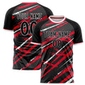 Personalized Black & Red Pattern Soccer Jersey