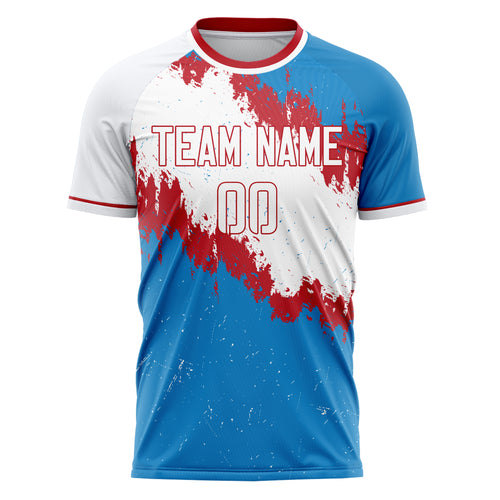 Personalized Blue & White Pattern Soccer Jersey