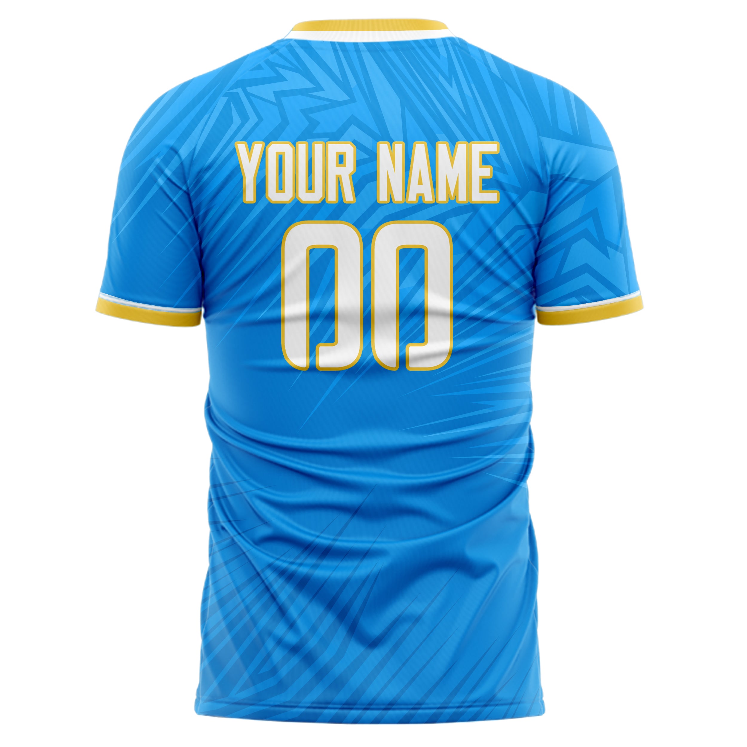 Personalized Blue & Gold Pattern Soccer Jersey