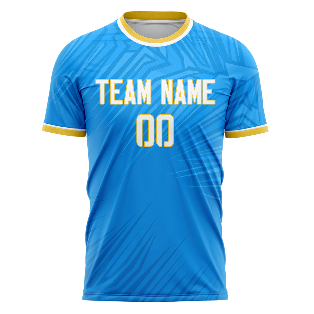 Personalized Blue & Gold Pattern Soccer Jersey