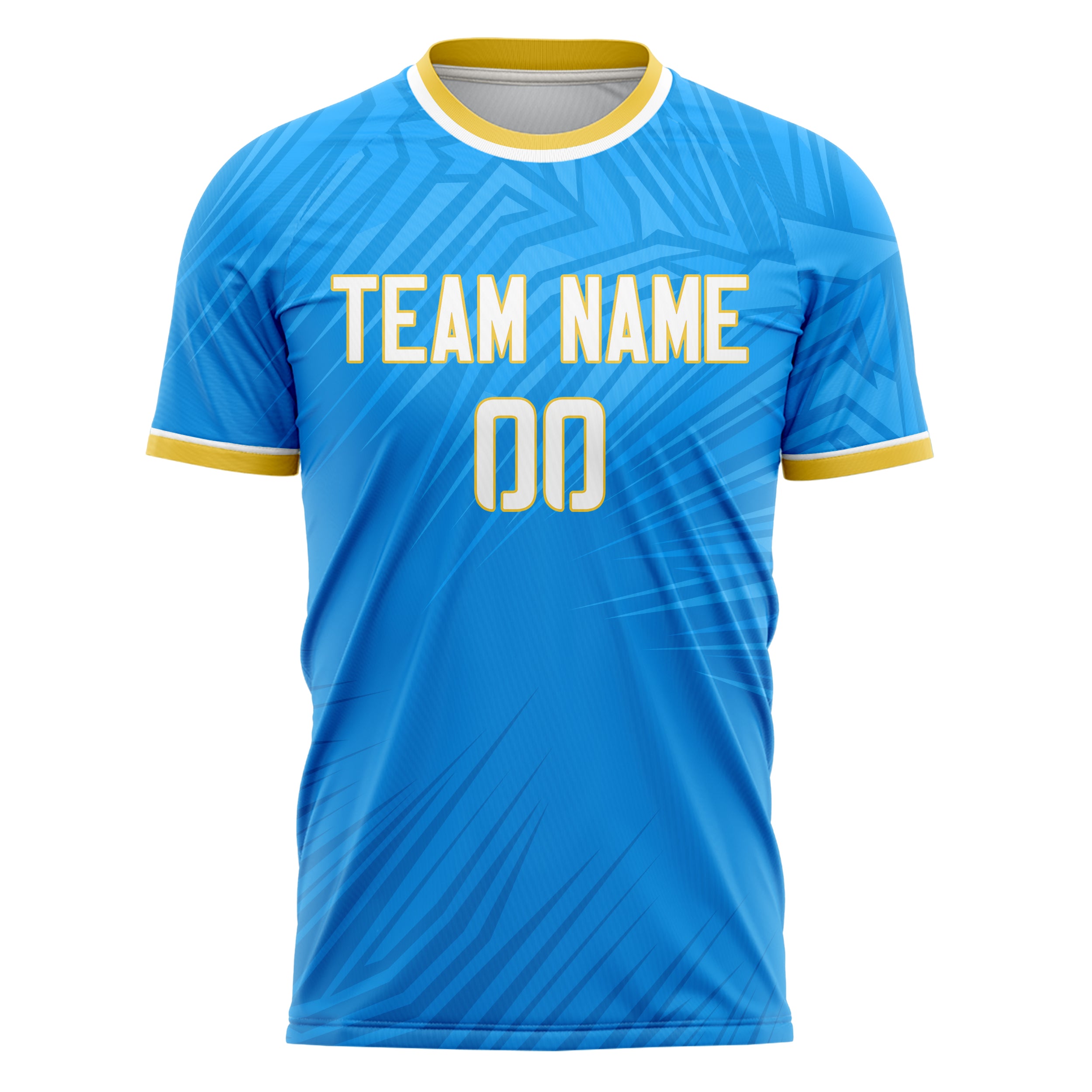 Personalized Blue & Gold Pattern Soccer Jersey