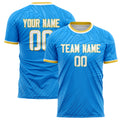 Personalized Blue & Gold Pattern Soccer Jersey